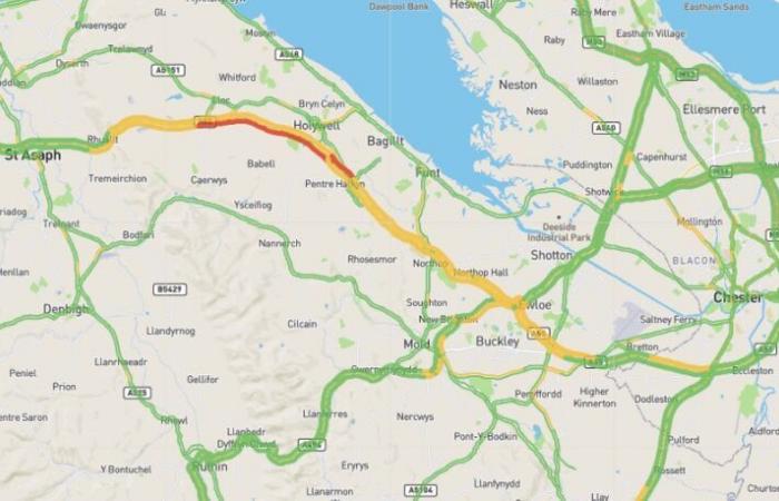 Aggiornamento: condizioni di guida “orrende” segnalate sulla A55 nel Flintshire in mezzo a forti nevicate