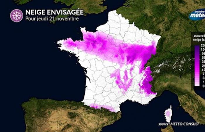 la neve si accumula questa settimana in Francia, dettagli per regione