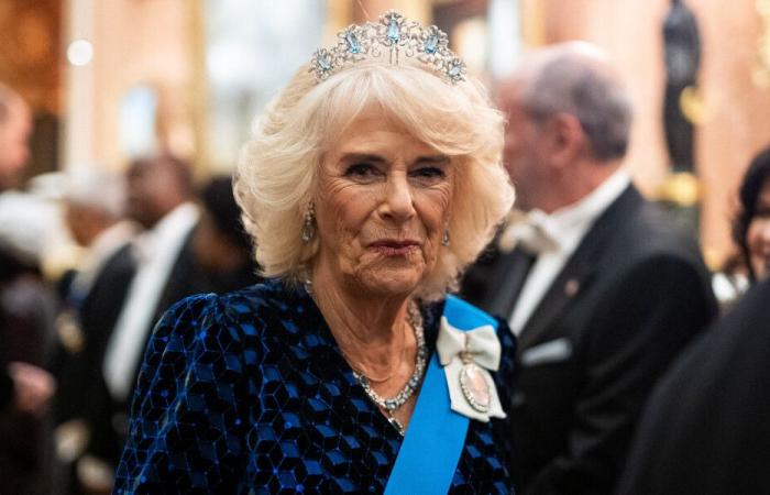 La regina Camilla, splendente al gala del corpo diplomatico con Carlo III e il principe Guglielmo