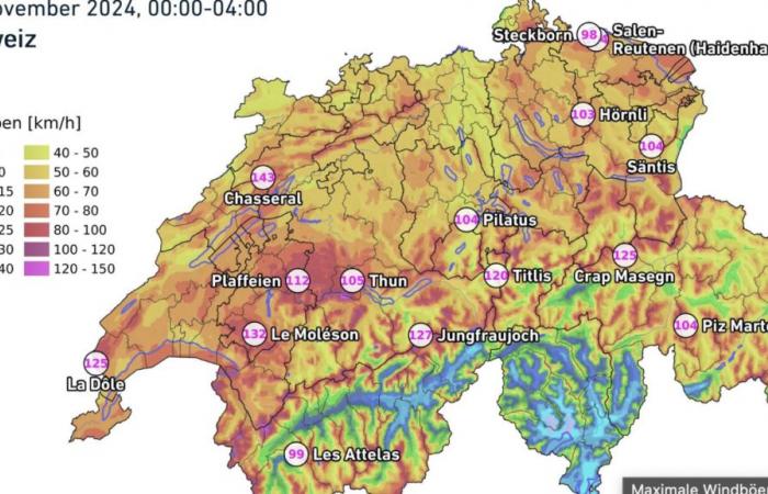 È qui che la tempesta è stata più forte durante la notte