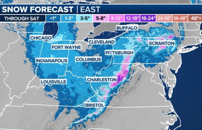 Tempesta invernale, neve e vento minacciano NY, NJ Viaggio del Ringraziamento | Previsioni del tempo