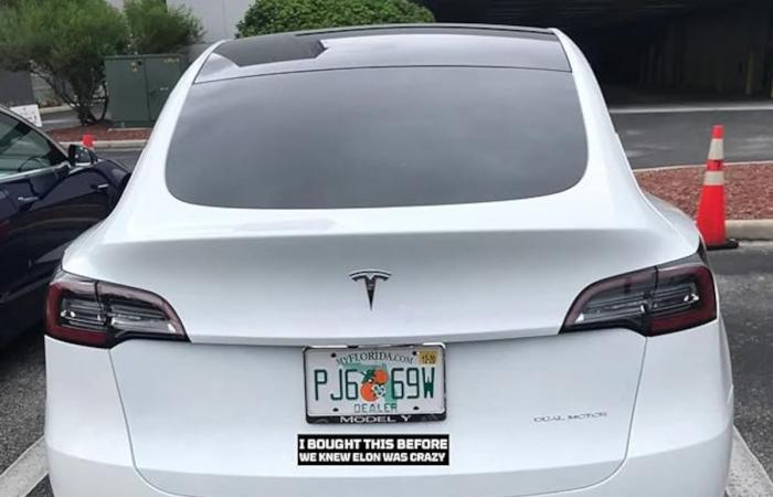 “Ho comprato quest’auto prima di sapere che era pazzo”: gli adesivi anti-Elon Musk stanno spuntando sulle auto Tesla negli USA! (FOTO)