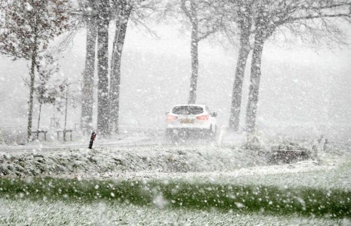 La prima neve produce un tappeto bianco: codice giallo per condizioni scivolose stasera e stasera durante la prima iniezione invernale nelle Fiandre