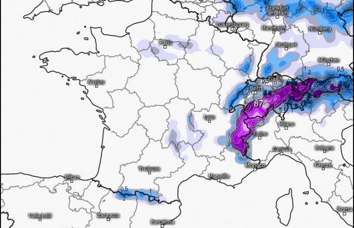 annunciati di diversi centimetri i settori del Rodano dove potrebbe cadere