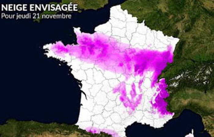 la neve si accumula questa settimana in Francia, dettagli per regione