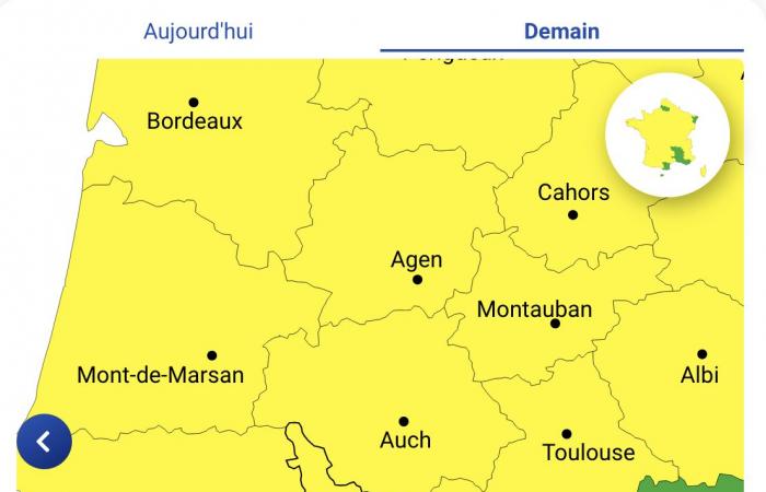 Alti Pirenei, Pirenei Atlantici, Gers, Alta Garonna, Landes, Ariège e Tarn-et-Garonne in allerta gialla giovedì 21 novembre