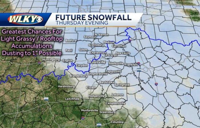 Giovedì sono possibili piogge di neve nella regione di Louisville