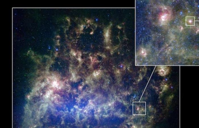 Primo piano di una stella fuori dalla nostra galassia