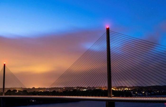 Velocità ridotta a 70km/h sul ponte dell'Iroise, a causa del temporale Caetano