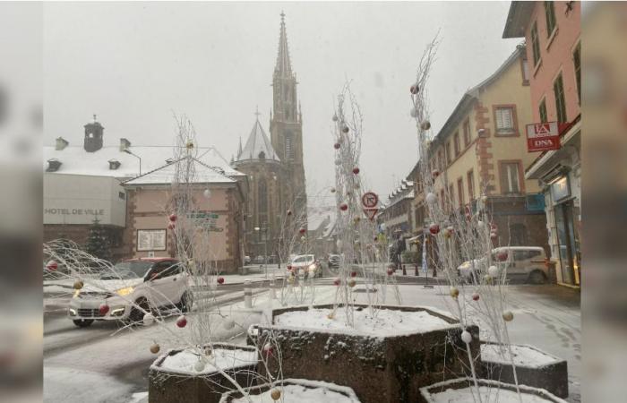 IN FOTO – La neve cade a grandi fiocchi nella pianura alsaziana