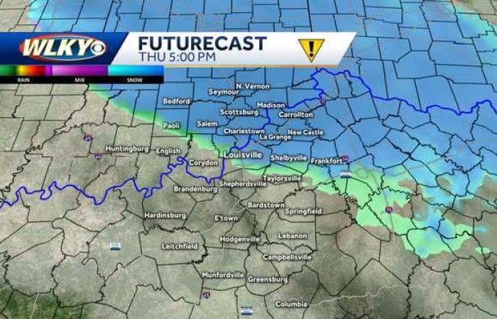 Giovedì sono possibili piogge di neve nella regione di Louisville