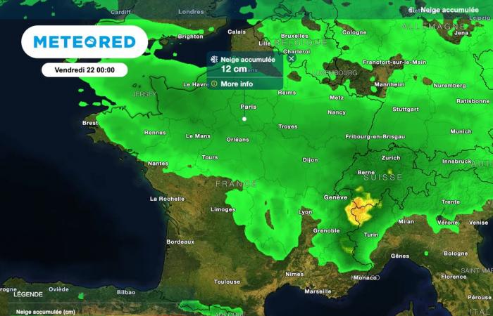 le nostre mappe confermano le nevicate in Francia! A che ora nevicherà nella tua zona?