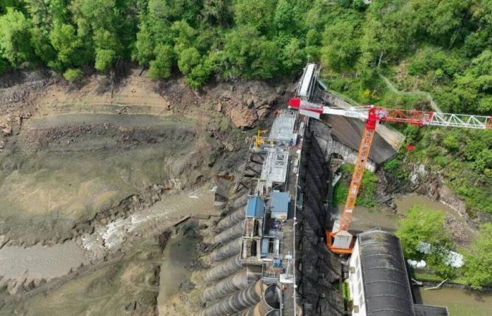 In Bretagna, i lavori di questa diga subiscono ritardi a causa del maltempo