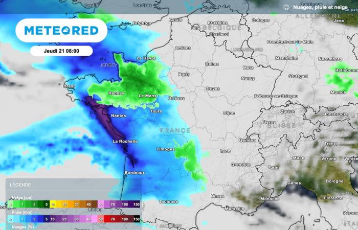 le nostre mappe confermano le nevicate in Francia! A che ora nevicherà nella tua zona?