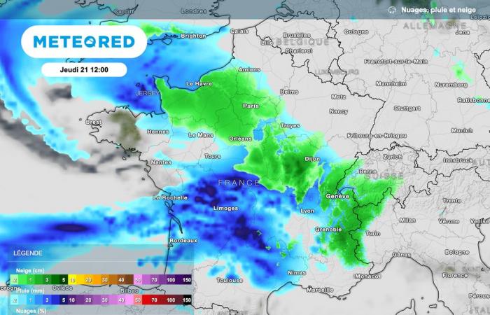 le nostre mappe confermano le nevicate in Francia! A che ora nevicherà nella tua zona?