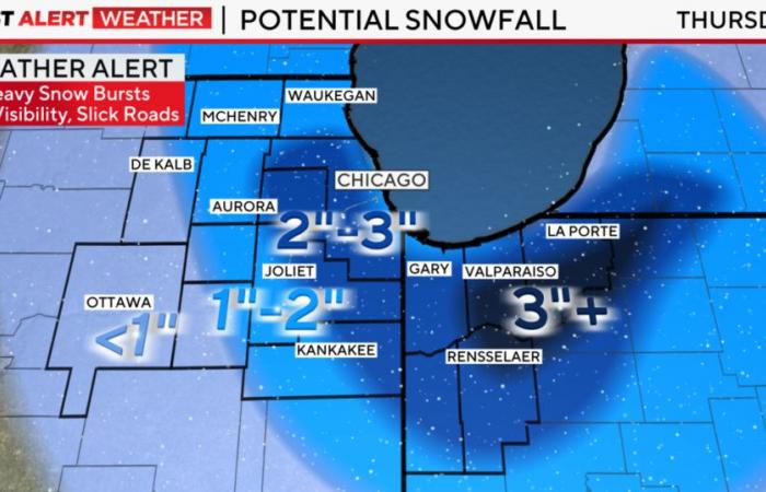 Avvisi meteo invernali in vista per l’area di Chicago con la prima neve della stagione