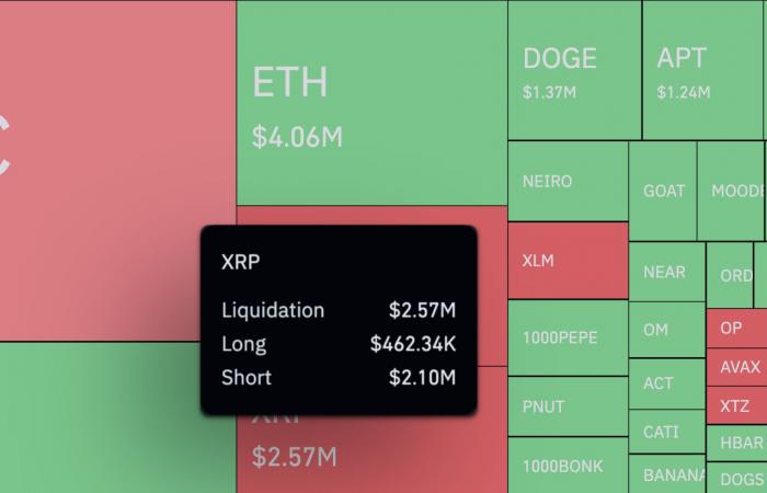 XRP sale al 454% in uno squilibrio di liquidazione mentre i prezzi del carburante degli orsi aumentano