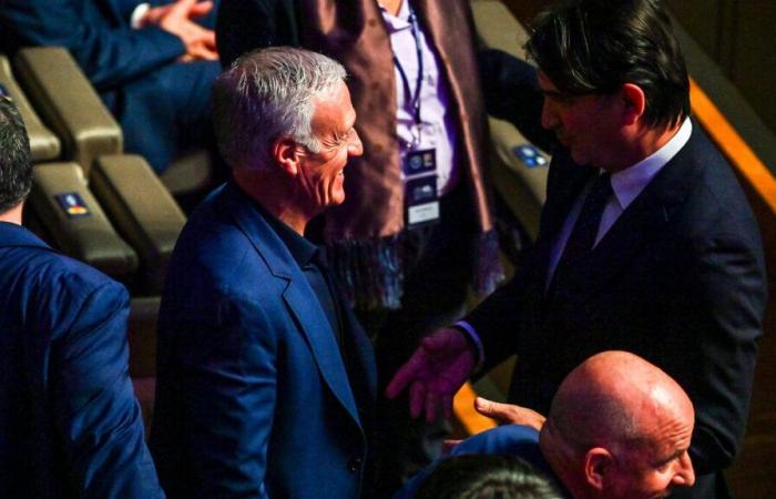 Società delle Nazioni: la reazione sorridente di Didier Deschamps dopo il pareggio dei quarti di Francia-Croazia