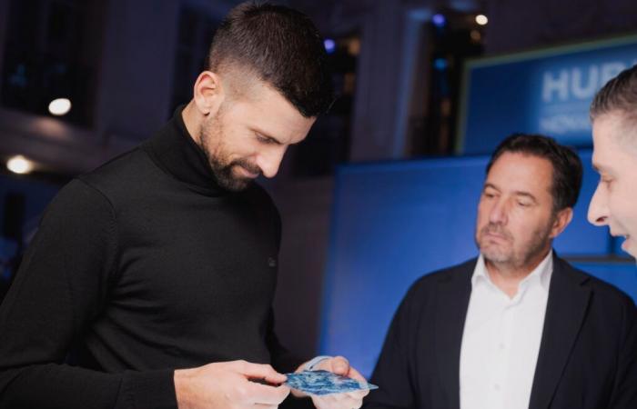 Novak Djokovic a Parigi per il lancio del suo orologio in collaborazione con Hublot