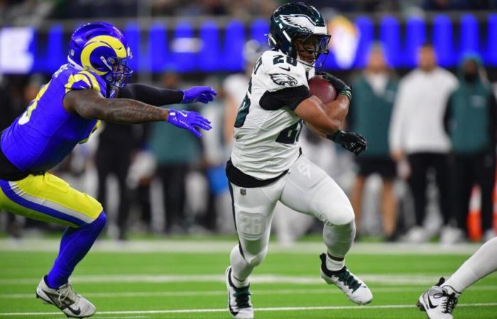 Immagini e suoni del primo tempo di Eagles vs. Rams nella settimana 12 al SoFi Stadium