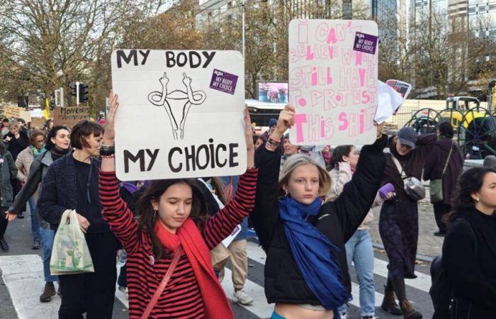 “Donna, vita, libertà”: centinaia di persone manifestano contro la violenza sessista a Bruxelles