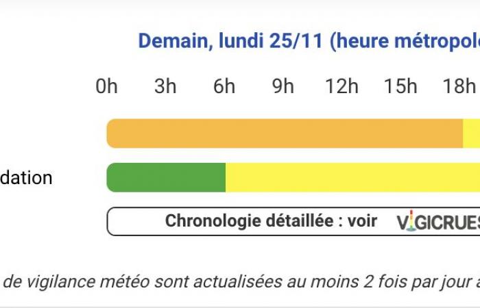 Allerta meteo per venti violenti questo lunedì 25 novembre nei Pirenei Atlantici, Alti Pirenei, Gers, Alta Garonna, Ariège, Tarn-et-Garonne