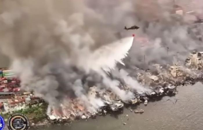 La PAF assiste nell’incendio di Tondo con operazioni di elicotteri