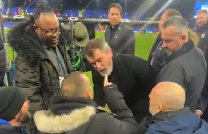 Roy Keane, vicino allo scontro con un tifoso durante Ipswich-Manchester United