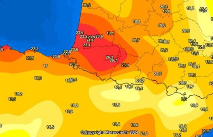 Béarn: questo lunedì 25 novembre di prima mattina si sono toccati i 26,9°C!