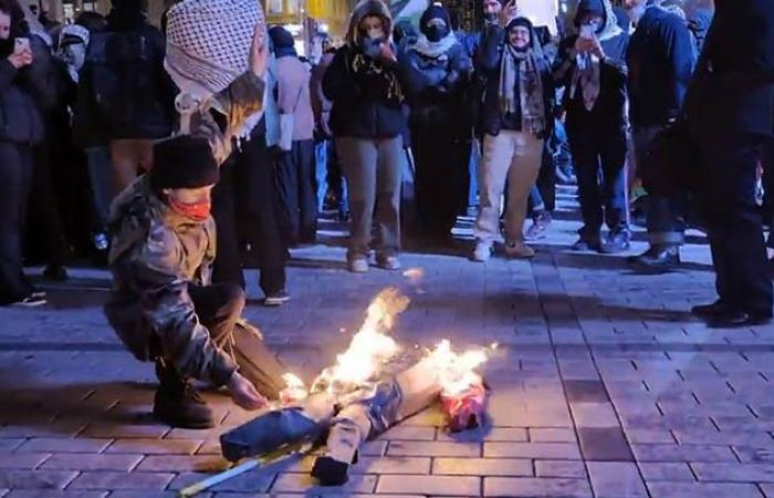 Trudeau condanna l’incendio dell’effigie di Netanyahu durante la protesta anti-israeliana a Montreal