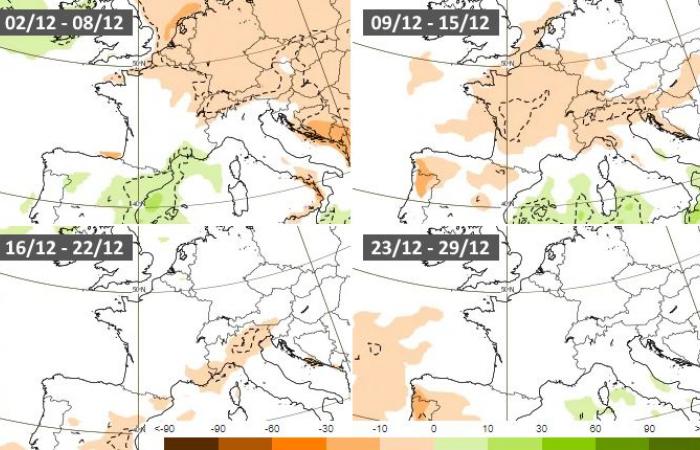 Sono possibili ulteriori nevicate da qui a Natale? 25/11/2024