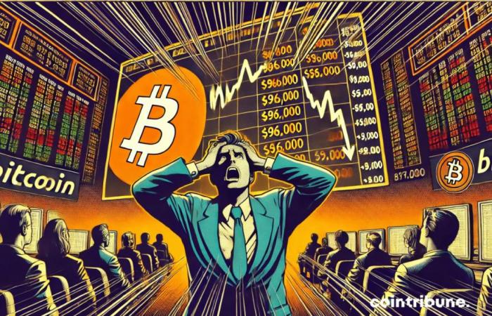 Bitcoin crolla sotto i 96.000 dollari: liquidati 500 milioni di dollari!