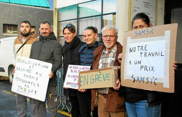 A Lannion, dopo una giornata di sciopero, gli agenti della compagnia Samsic annunciano di aver vinto la causa