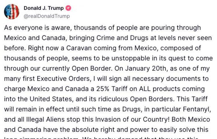 Prodotti canadesi e messicani | Donald Trump prevede di imporre tasse doganali del 25%