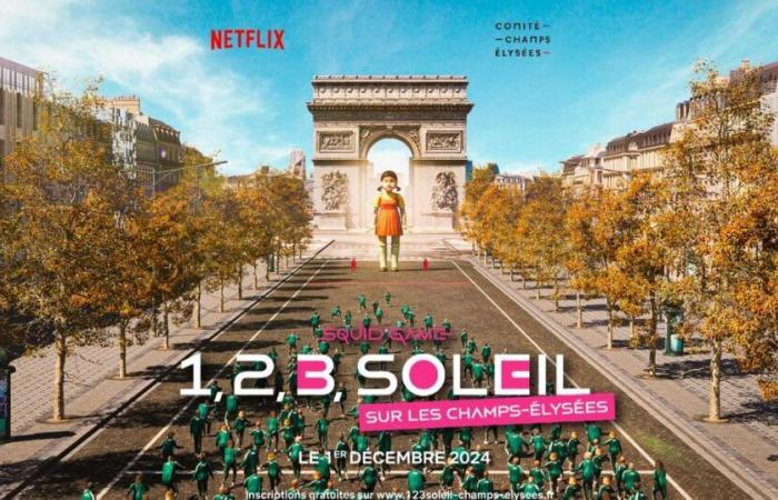 Netflix organizza giganteschi giochi del gioco 1, 2, 3 soleil sugli Champs-Élysées