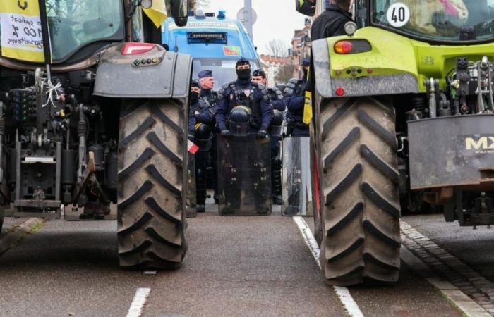 I trattori del Coordinamento rurale sono arrivati ​​nei pressi del Parlamento europeo a Strasburgo