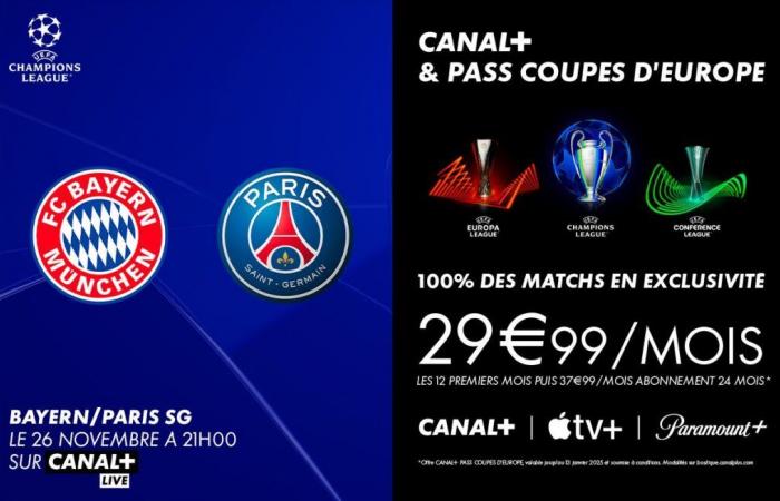 Bayern Monaco – Paris SG: l'offerta CANAL+ EUROPEAN CUP PASS* per seguire la 5a giornata della UEFA Champions League