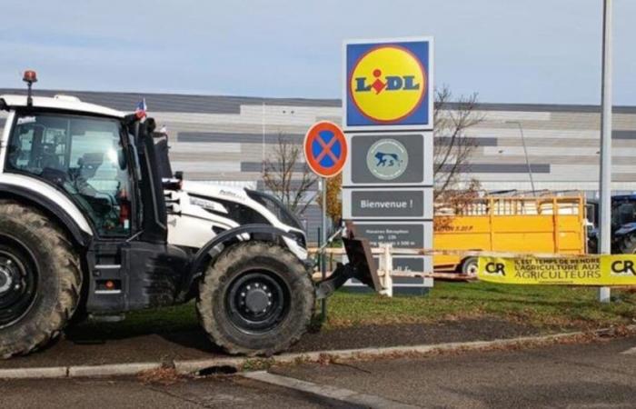 contrariamente al Mercosur, gli agricoltori filtrano l’accesso a una piattaforma Lidl vicino a Lione