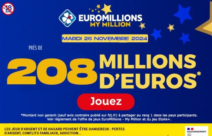 EuroMillions martedì 26 novembre 2024: 208 milioni di euro in palio! -FDJ