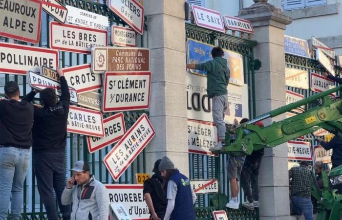 gli agricoltori si sono nuovamente mobilitati davanti alla prefettura delle Hautes-Alpes