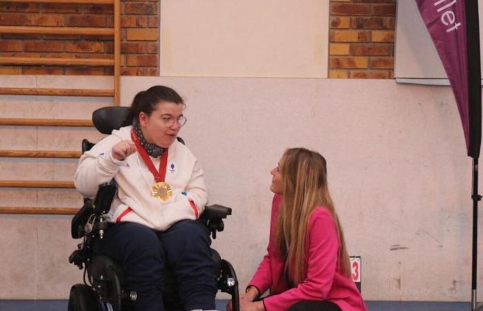 la campionessa paralimpica Aurélie Aubert è tornata a Yvelines