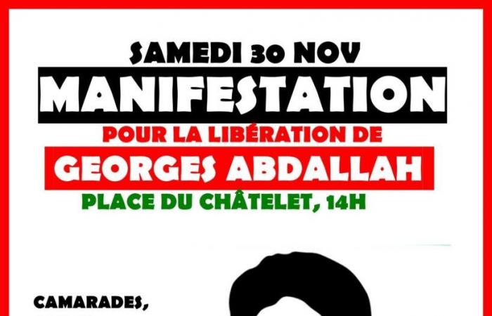 Manifestazione per chiedere il rilascio di Georges Abdallah!