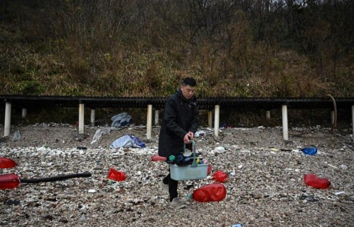 Su un’isola cinese, rifiuti di plastica riciclati in opere d’arte