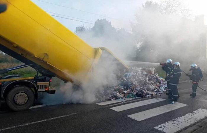 Un camion della spazzatura rischia di prendere fuoco nell'Oise