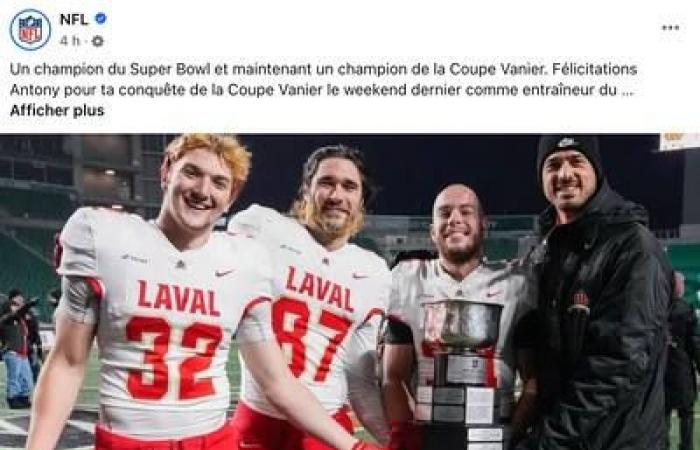 La NFL si congratula con Rouge et Or e Antony Auclair