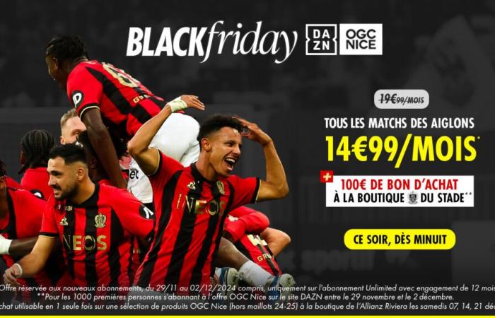 DAZN x OGC NICE: un'eccezionale doppia offerta “Black Friday”.