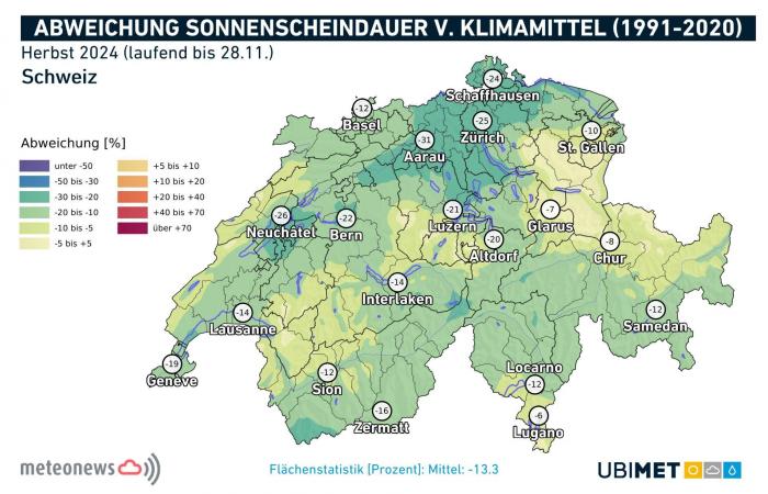 Autunno 2024 troppo mite, troppo umido e troppo nuvoloso (29 novembre 2024)