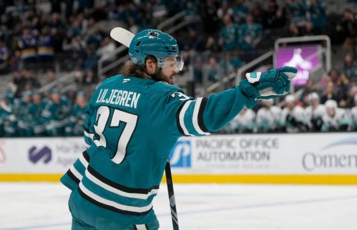 San Jose Sharks, Macklin Celebrini batte i Seattle Kraken