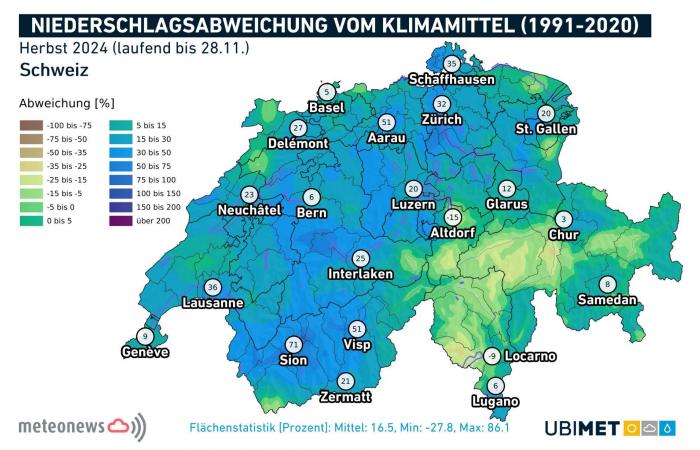 Autunno 2024 troppo mite, troppo umido e troppo nuvoloso (29 novembre 2024)