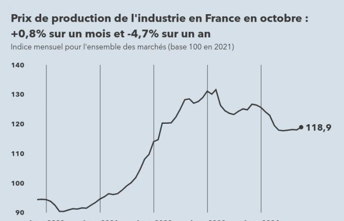 Nell’ottobre 2024 i prezzi alla produzione nell’industria francese sono aumentati dello 0,8%.